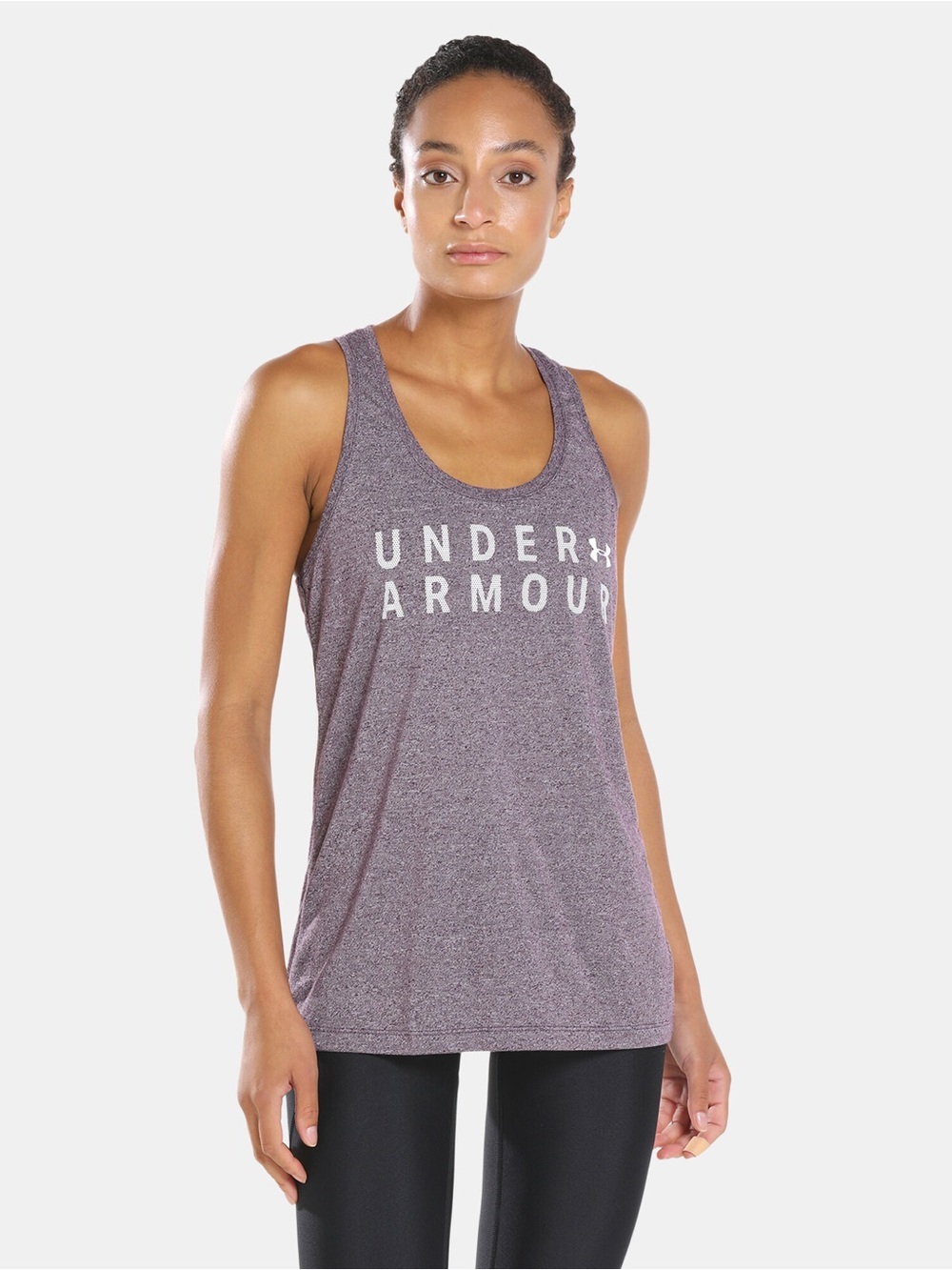 Under Armour Heather Plum Graphic Racerback Tank